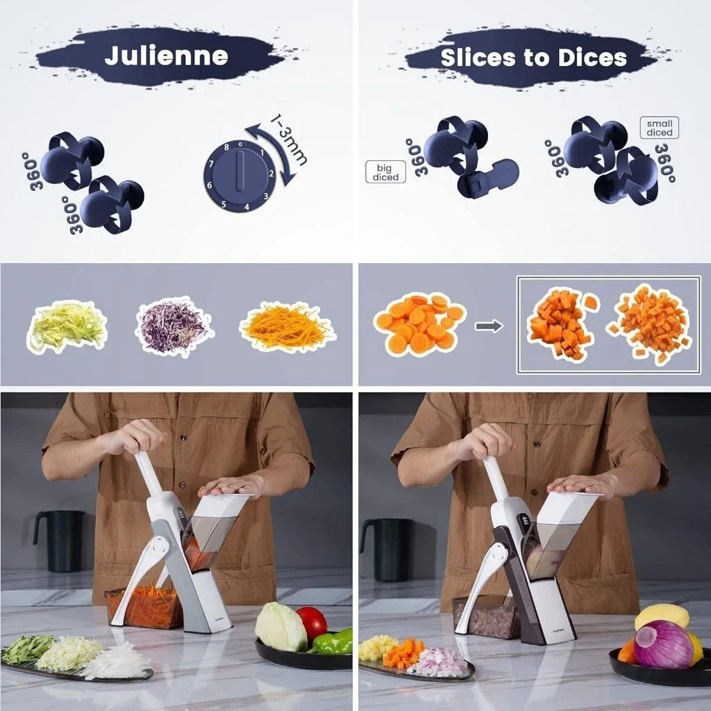 4-in-1 Multi-function Vegetable Slicer, Adjustable Drum Cutter, Vertical Grater, Kitchen Shredder Tool