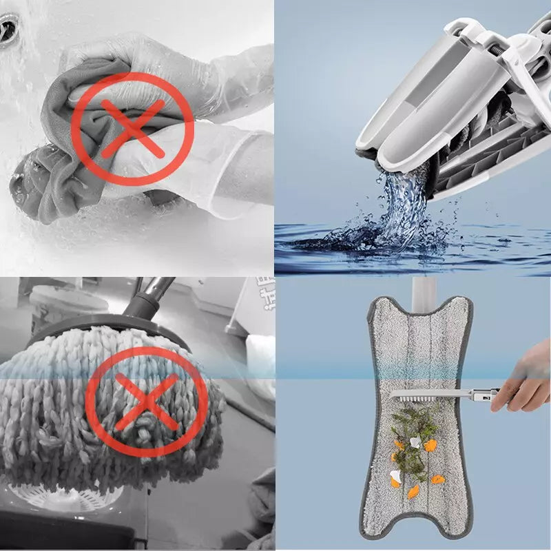 X Mop Manual Squeeze Mop – Hand-Free Flat Twist Mop with Microfiber for Easy Household Cleaning
