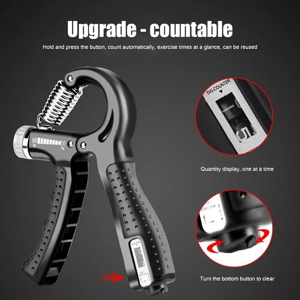 Adjustable Hand Gripper with Counter – Forearm, Wrist & Finger Strengthener with Adjustable Resistance