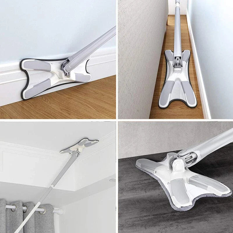 X Mop Manual Squeeze Mop – Hand-Free Flat Twist Mop with Microfiber for Easy Household Cleaning