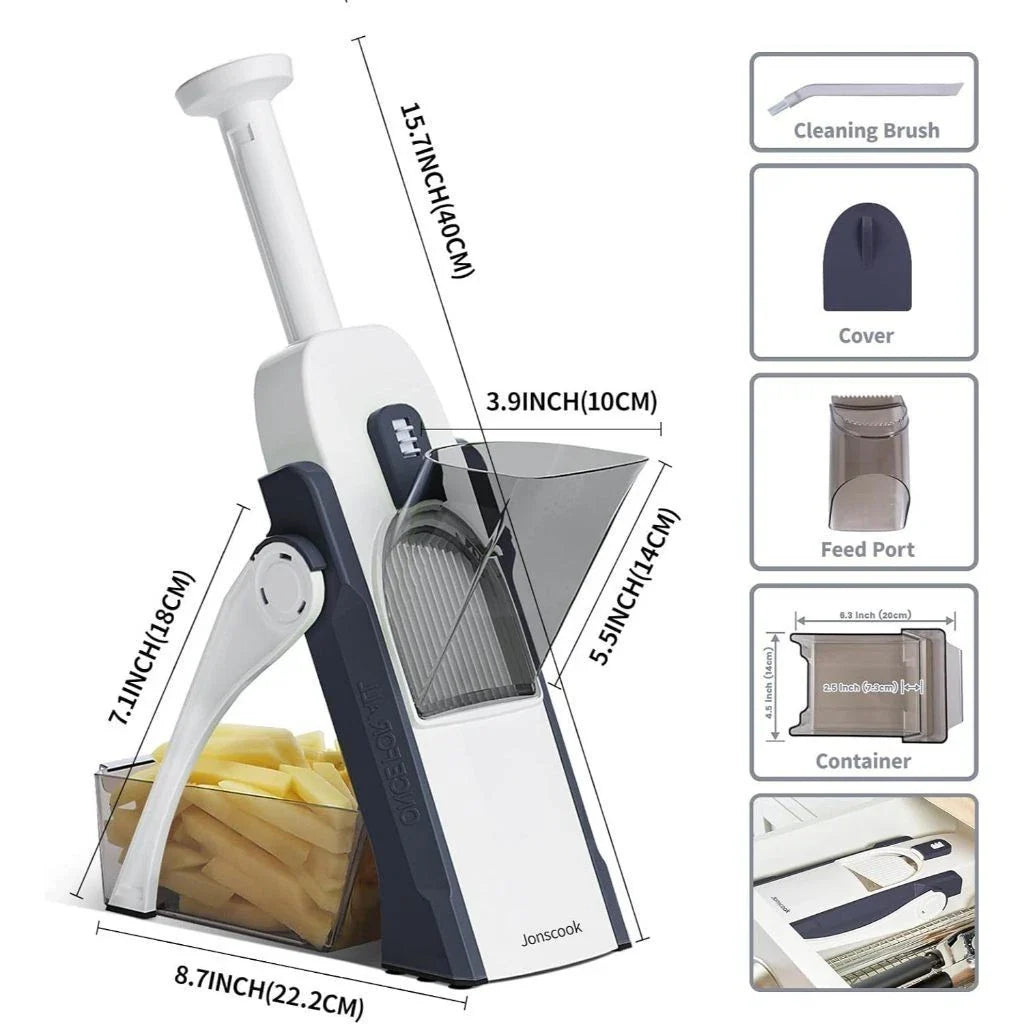 4-in-1 Multi-function Vegetable Slicer, Adjustable Drum Cutter, Vertical Grater, Kitchen Shredder Tool