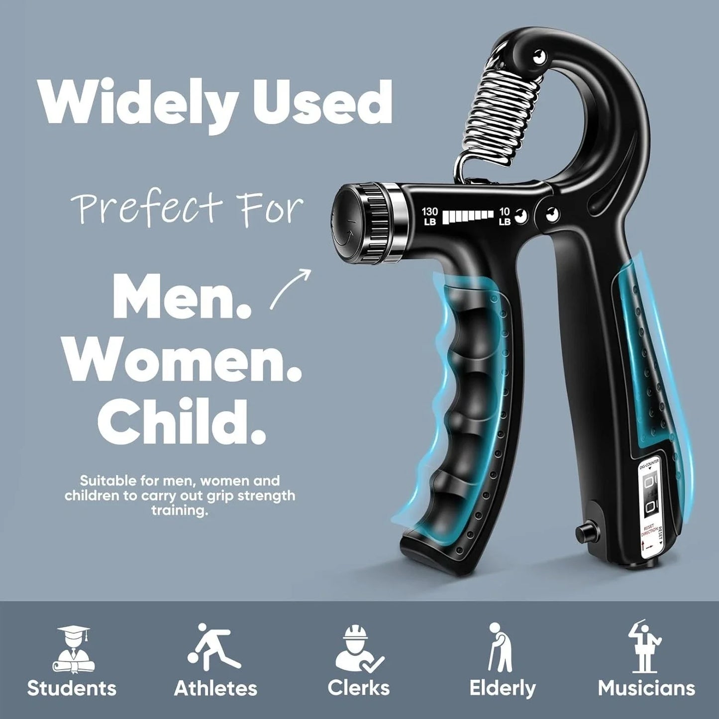 Adjustable Hand Gripper with Counter – Forearm, Wrist & Finger Strengthener with Adjustable Resistance