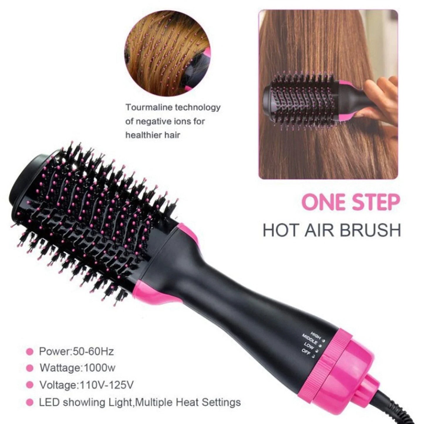 Hair Dryer Brush Blow Dryer Hot Air Brush Volumizing Styler for All Hair