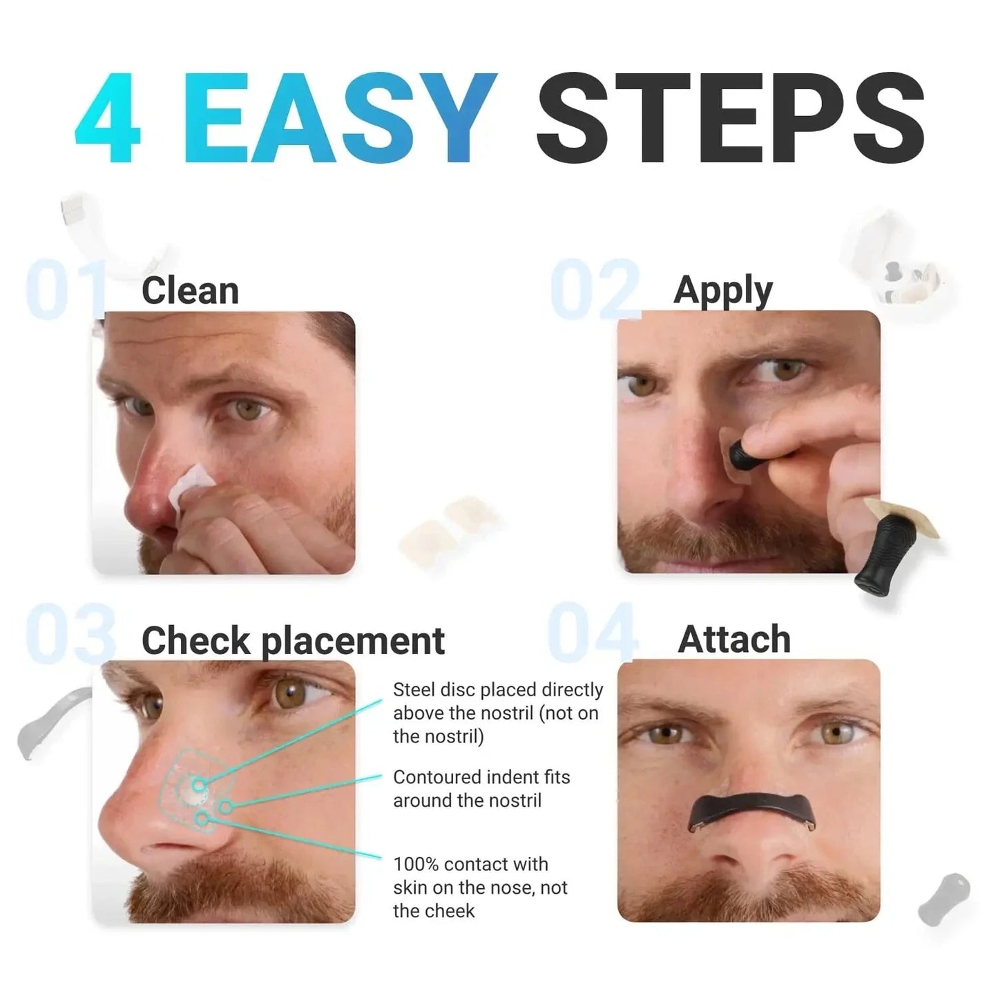 SleepCo Magnetic Nasal Dilator Starter Kit – Next-Gen Magnetic Nose Strips & Breathable Nose Clips for Better Sleep