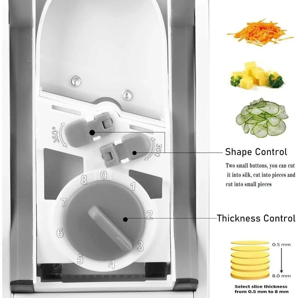 4-in-1 Multi-function Vegetable Slicer, Adjustable Drum Cutter, Vertical Grater, Kitchen Shredder Tool